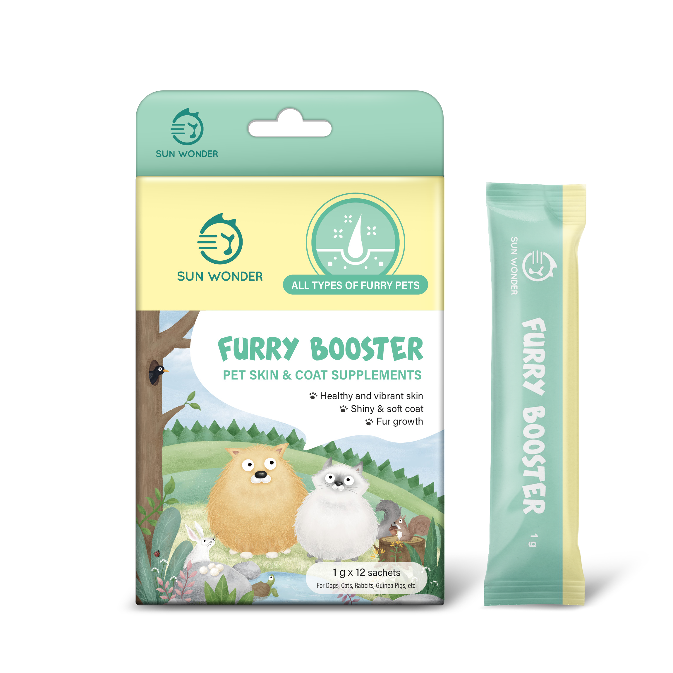 Sun Wonder Furry Booster Skin Supplement for Cats & Dogs