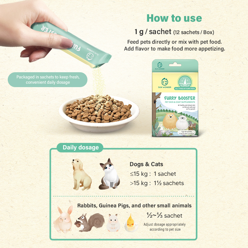 Sun Wonder Furry Booster Skin Supplement for Cats & Dogs