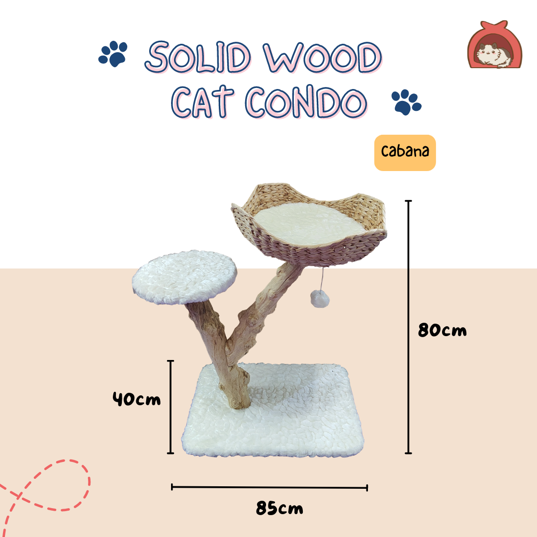 Solid Wood Cat Condo Perching Stand