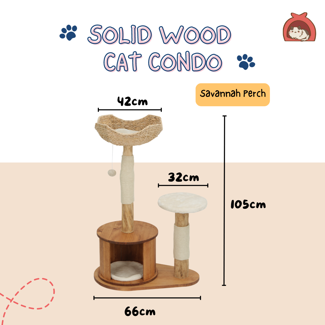 Solid Wood Cat Condo Perching Stand