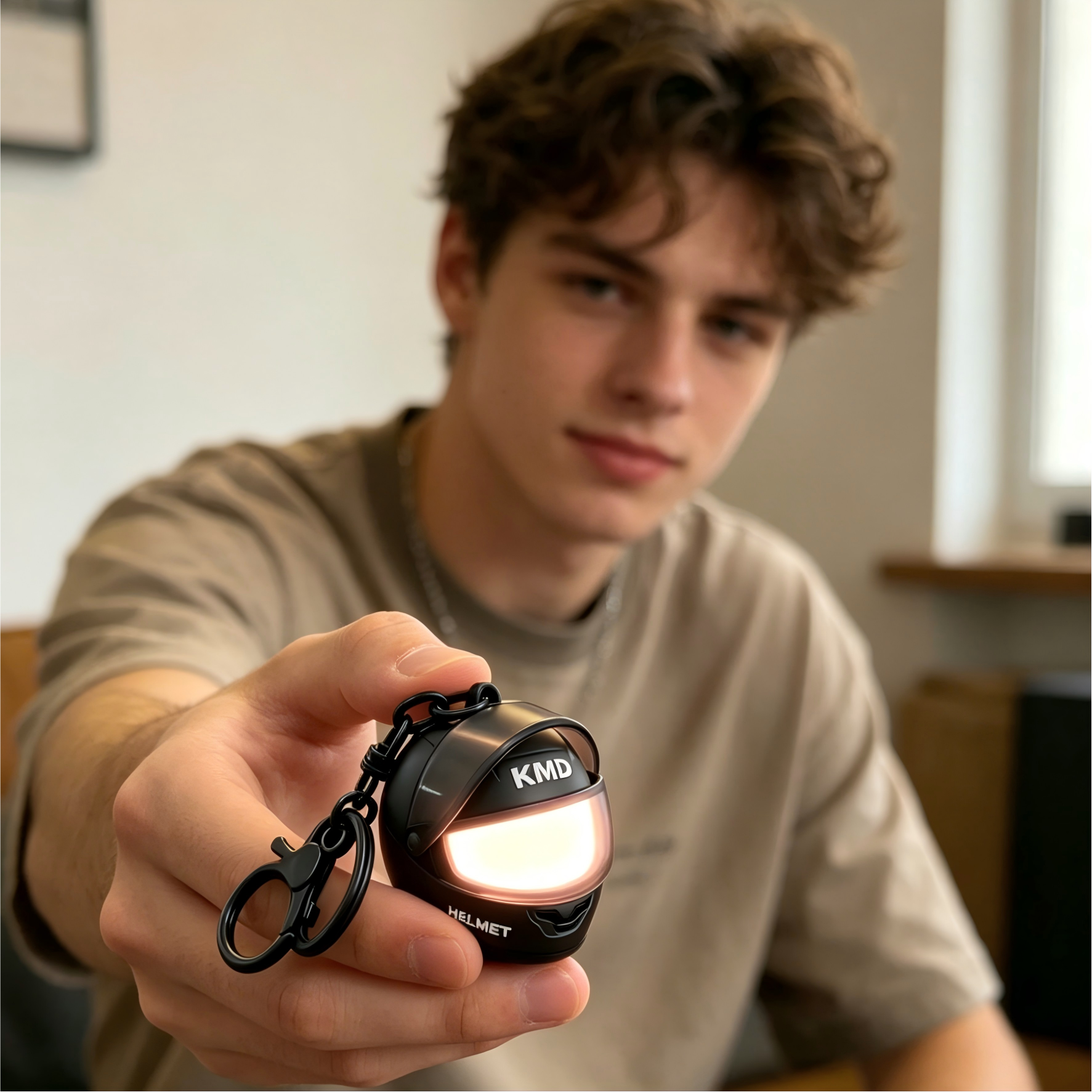 Light-Up Colorful Motorcycle Helmet Keychain Glows With Led Lights Unique And Creative Gift Suitable For Hanging On Bags Gift For Friends - soufeelmy