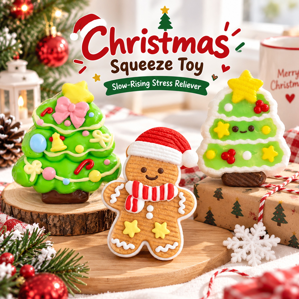 Cute Christmas Squishy Toys – Festive Holiday Squeeze Toys for Kids & Christmas Gifts - soufeelmy