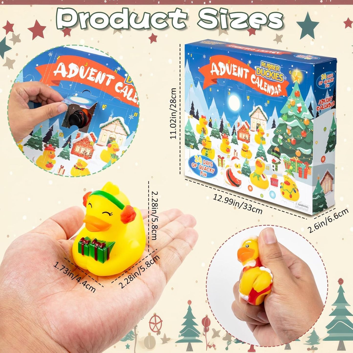 2024 Advent Calendar Christmas Ducks - 24pcs Duck Rubber Advent Calendar 24 Days of Christmas Countdown Toys - soufeelmy