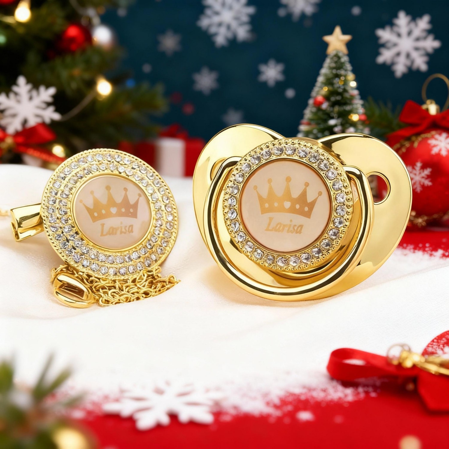 Personalized Name Exquisite Handmade Pacifier Christmas Gift for Your Little One - soufeelmy