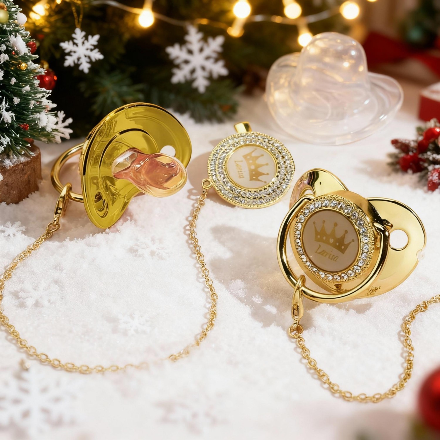 Personalized Name Exquisite Handmade Pacifier Christmas Gift for Your Little One - soufeelmy