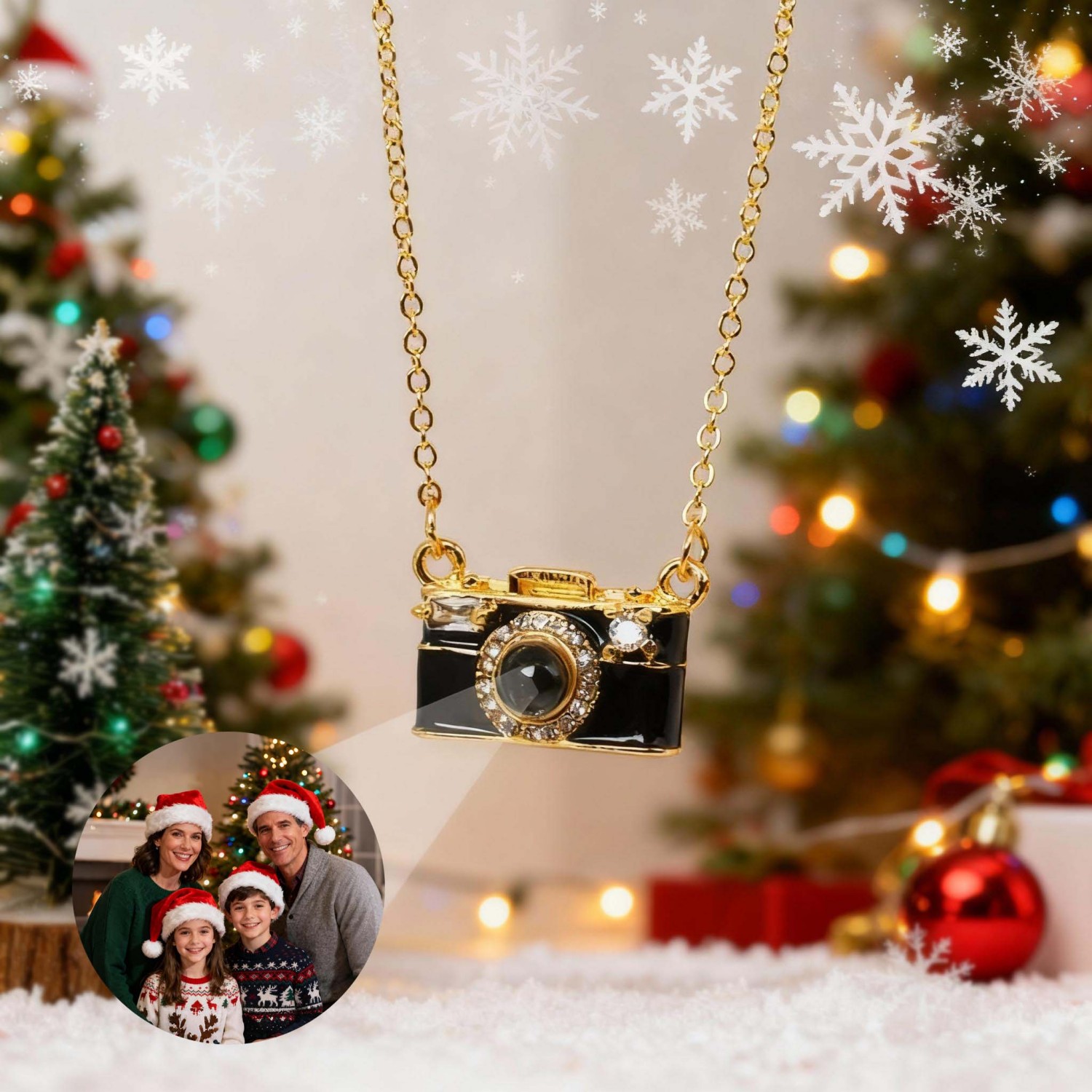Personalized Photo Necklace Projection Gem Camera Necklace Christmas Gifts for Her - soufeelmy