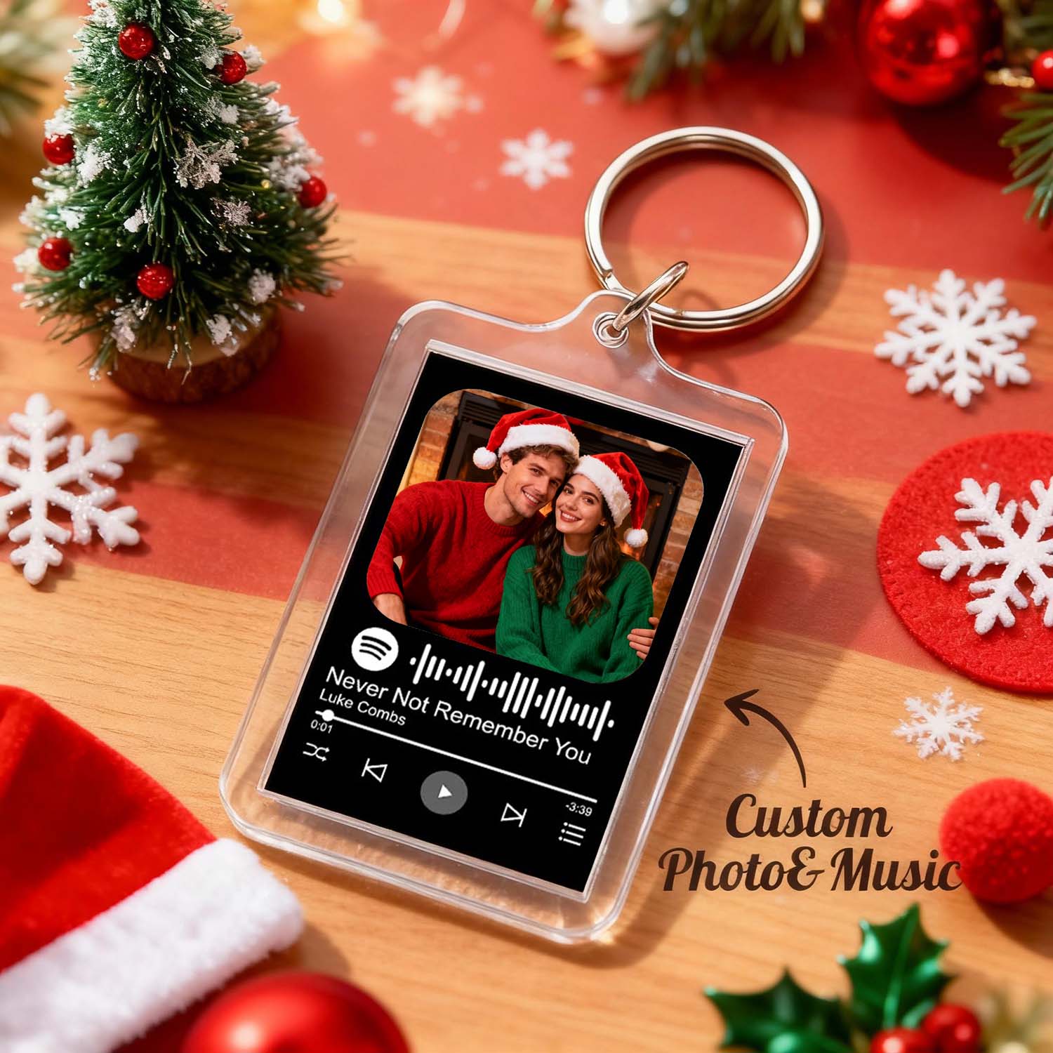 Custom Spotify Code Keychain Photo Keychain With Acrylic Shell Christmas Gifts - soufeelmy