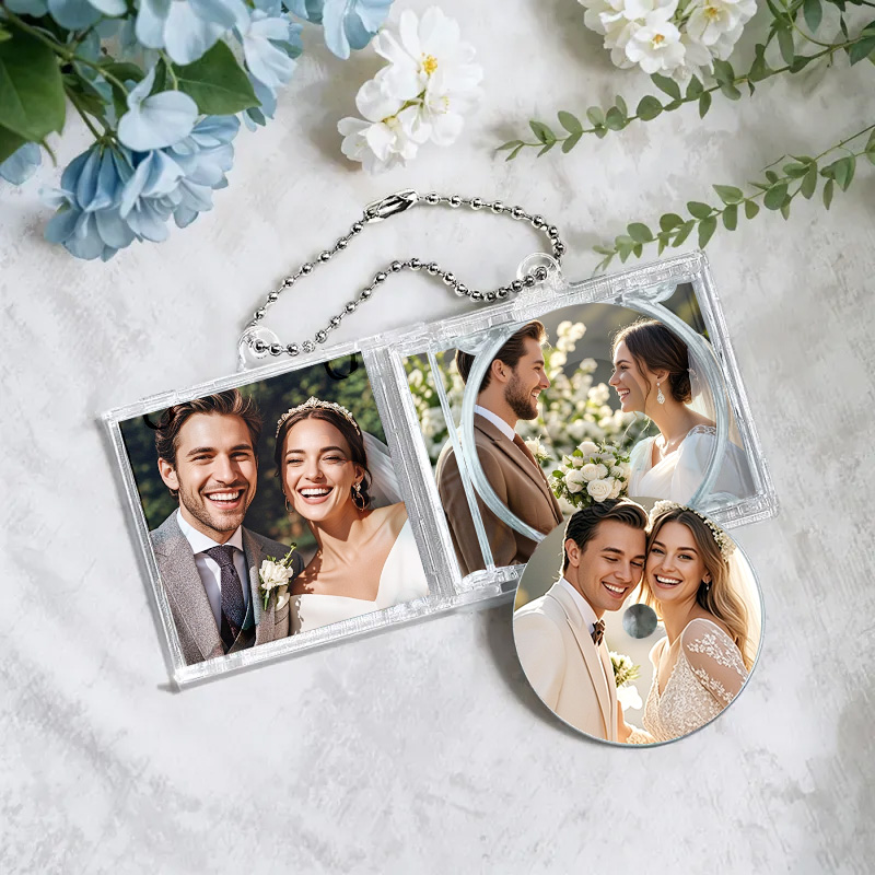 Personalized NFC Keychain Custom Mini Album CD Keychain with Fully Custom Photos+Song Play Your Favorite Spotify Song Instantly Personalized Music Gift Music Lover Keychain CD Album Wedding Gifts - soufeelmy