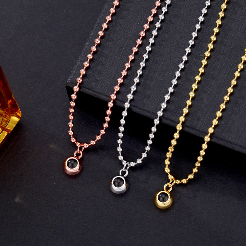 Personalized Ball Shot Photo Necklace Projection Gem Necklace Anniversary Gifts for Her - soufeelmy
