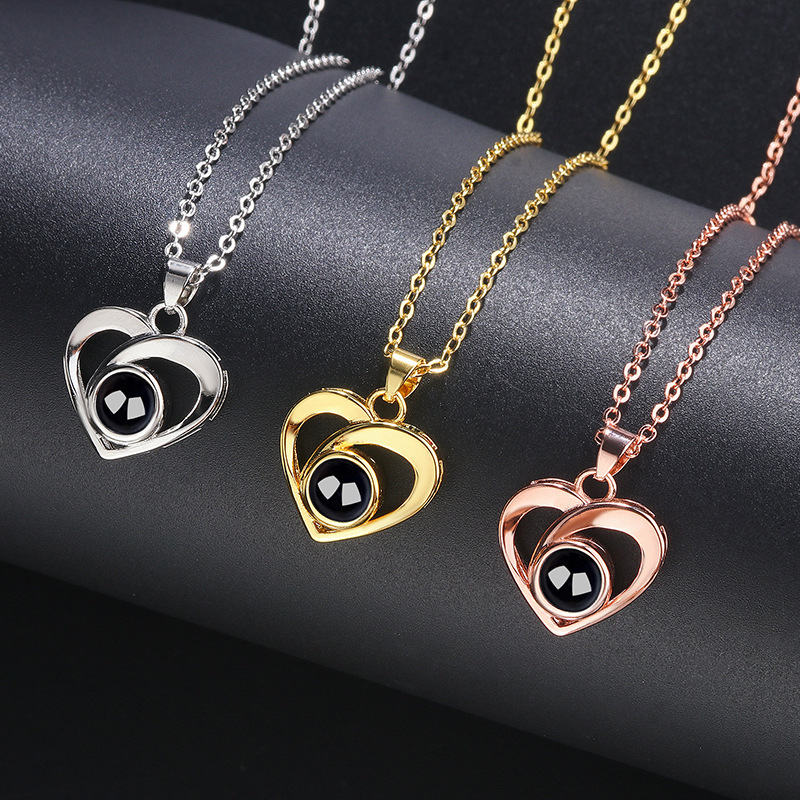 Custom Photo Necklace Projection Creative Heart Shape Gifts Anniversary Gifts for Her - soufeelmy