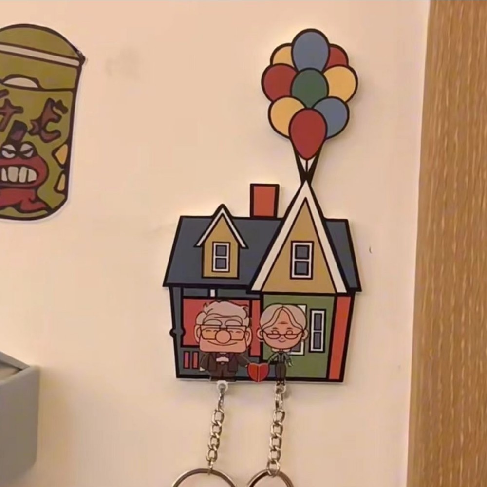 Key Holder Key Rack Movie Inspired Movie Related keychains Colorful Balloon House Wall Decor Cute Couple Keys Home Gift - soufeelmy