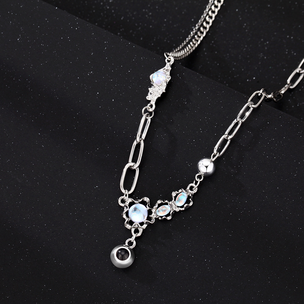 Personalized Photo Necklace Projection Moonlight Gem Necklace Anniversary Gifts for Her - soufeelmy