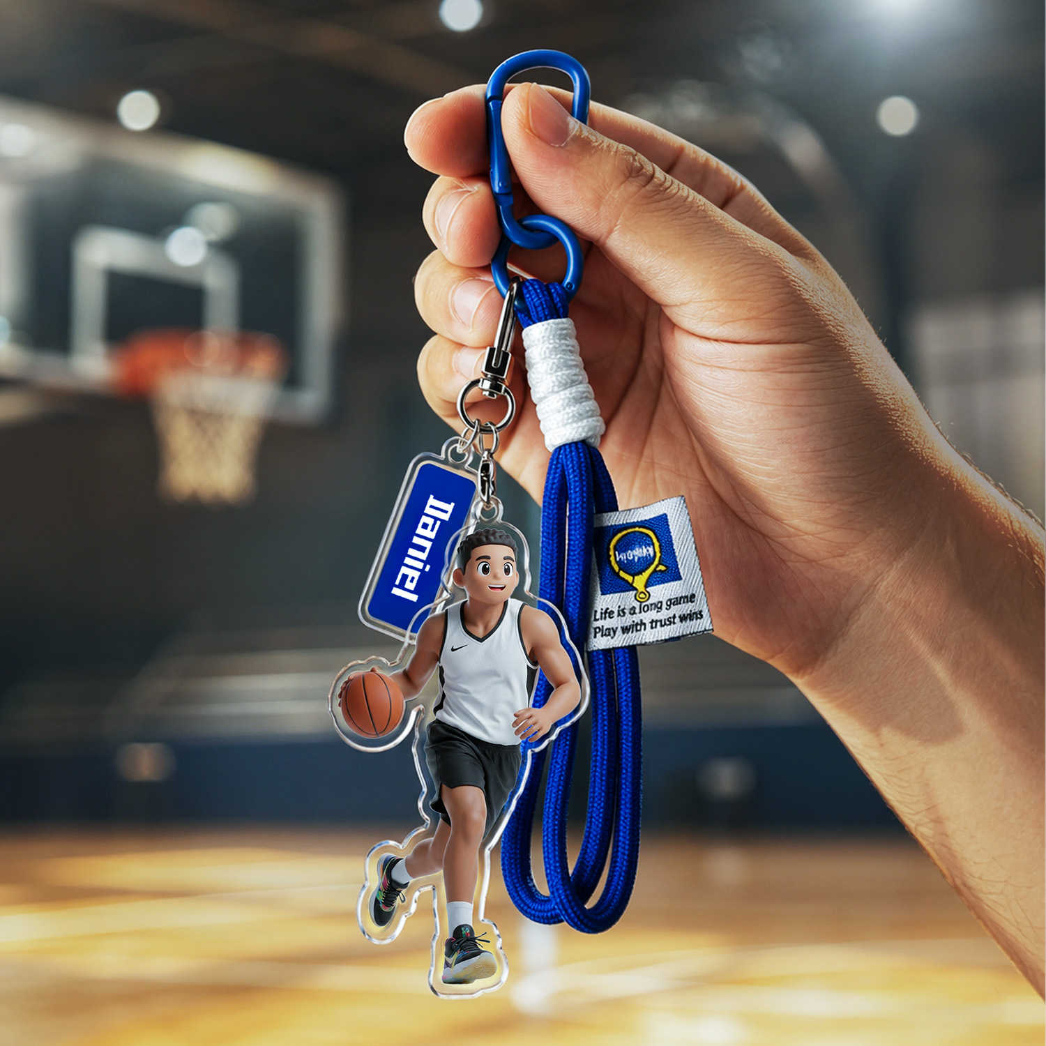 Custom Photo Cartoon Portrait Keychain Custom Name Bag Charm Gifts for Sports Enthusiasts - soufeelmy