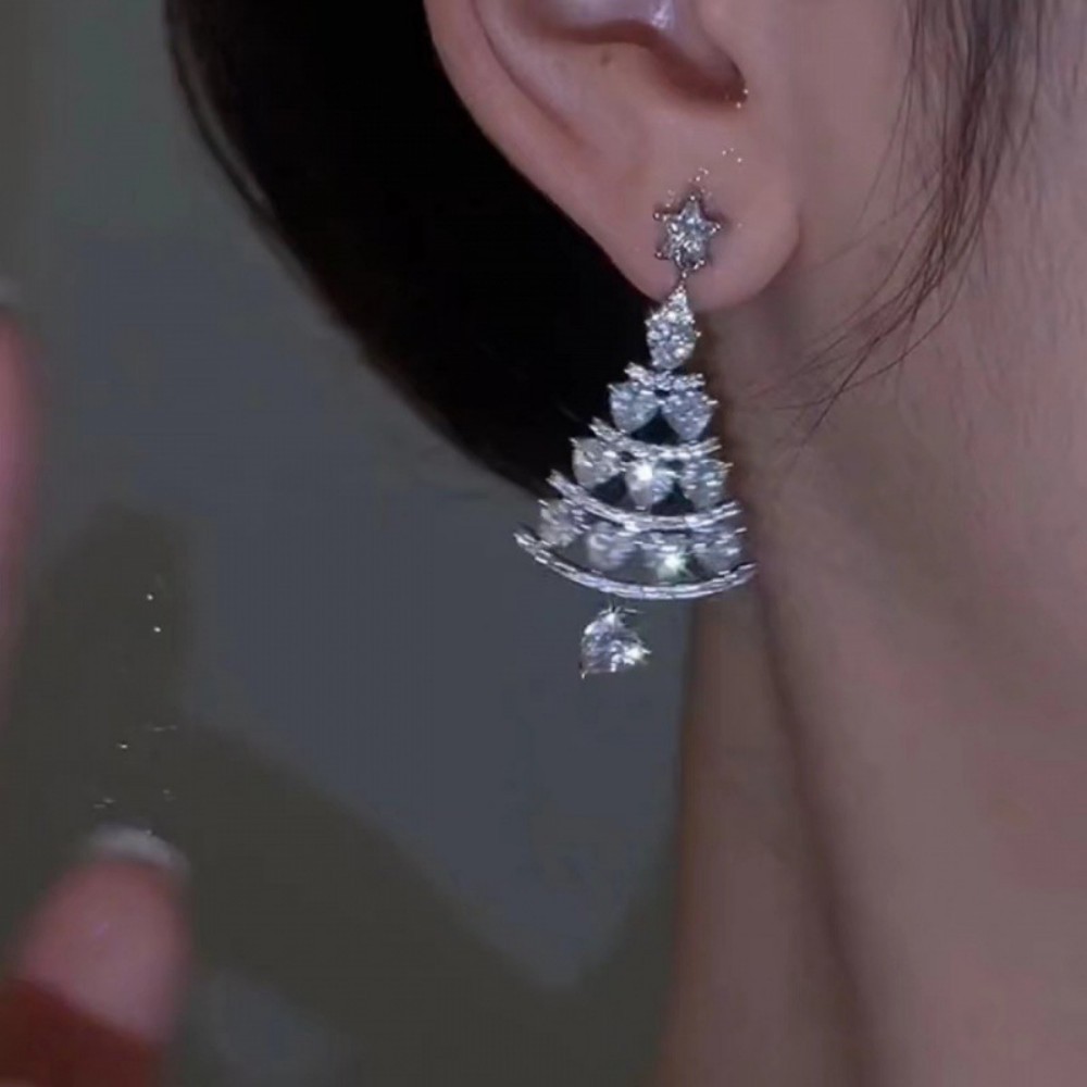 Christmas Tree Earrings Christmas Jewelry Studs Various Styles Gifts For Her Christmas Gifts - soufeelmy