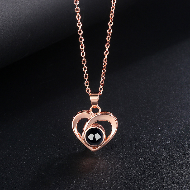 Custom Photo Necklace Projection Creative Heart Shape Gifts Anniversary Gifts for Her - soufeelmy