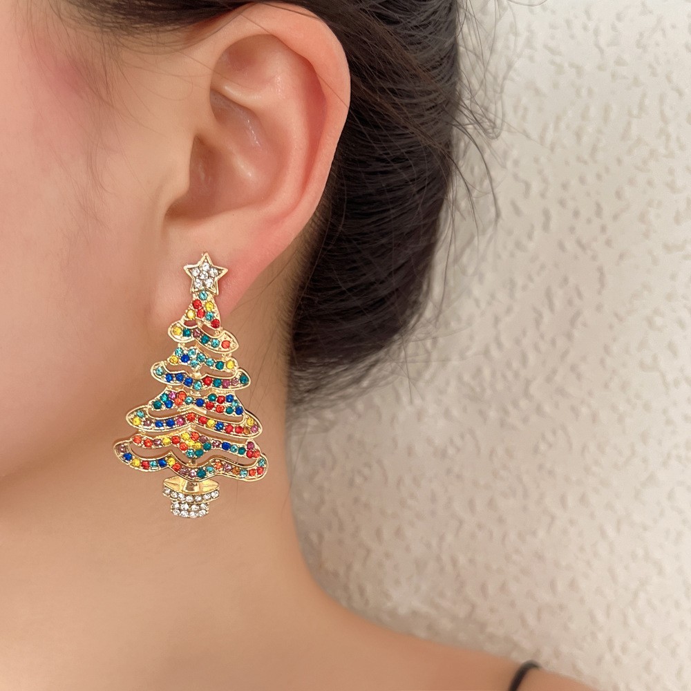 Christmas Tree Earrings Christmas Jewelry Studs Various Styles Gifts For Her Christmas Gifts - soufeelmy