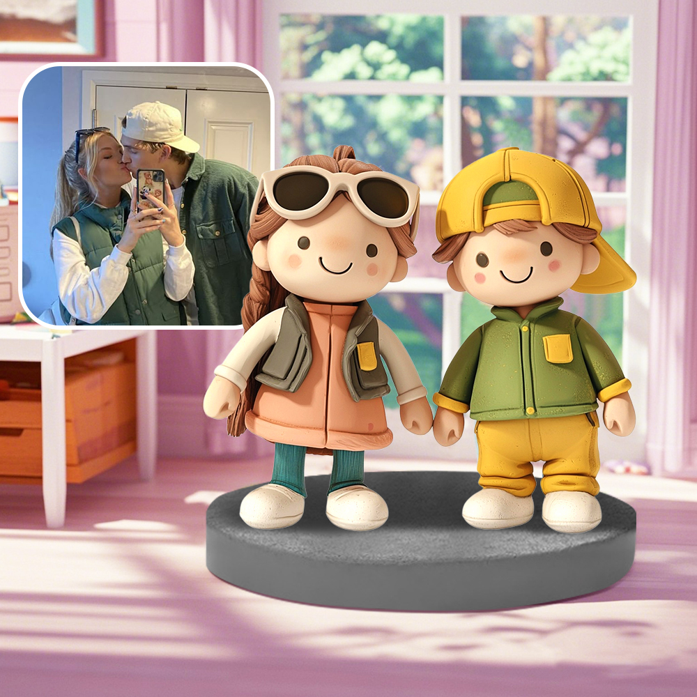Personalized Photo Plush Doll Keychain Mini Me Plush Keychain Gifts for Boyfriend