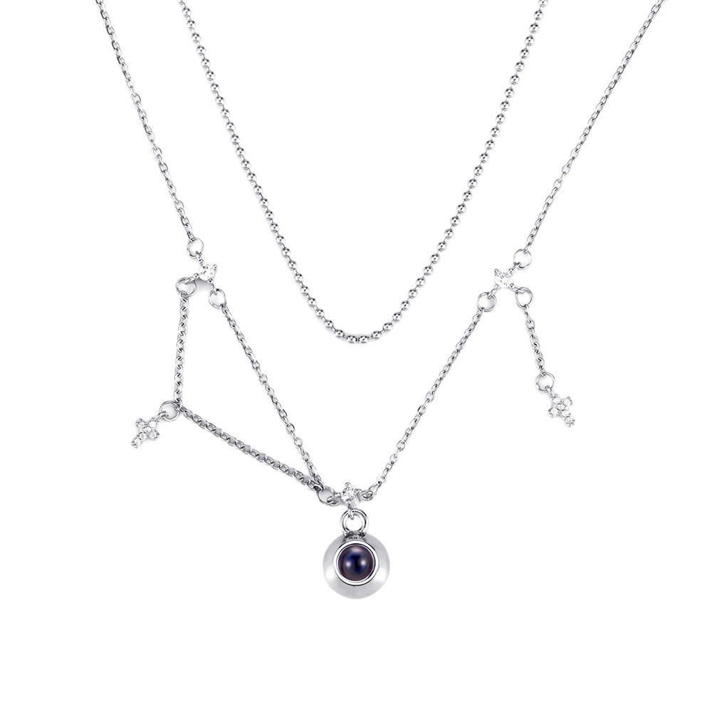 Personalized Cross Photo Necklace Projection Gem Necklace Anniversary Gifts for Her - soufeelmy