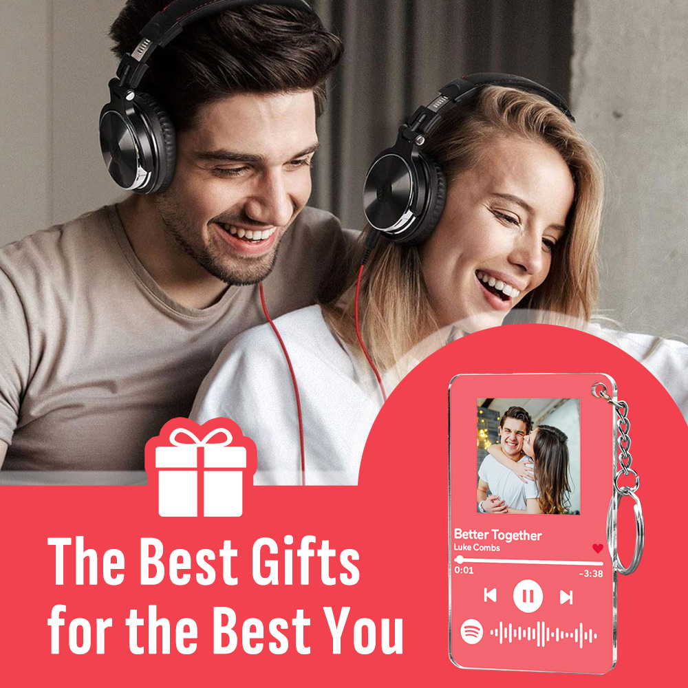 Scannable Spotify Code Plaque Keychain Music and Photo Acrylic Gifts for BFF