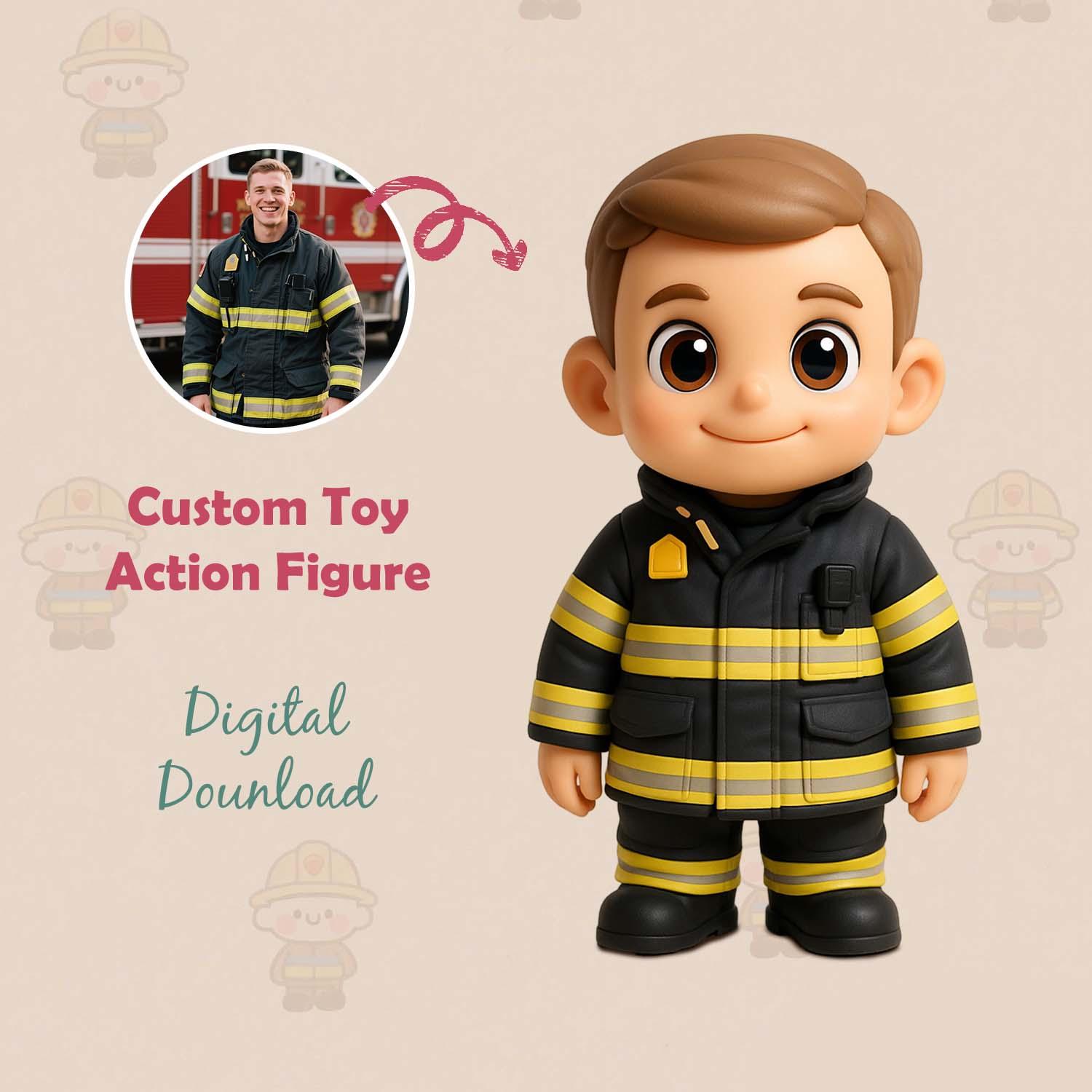 Custom 3D Action Figure From Your Photo Personalized Toy Figure Custom Action Figure Gifts For  Firefighter - soufeelmy