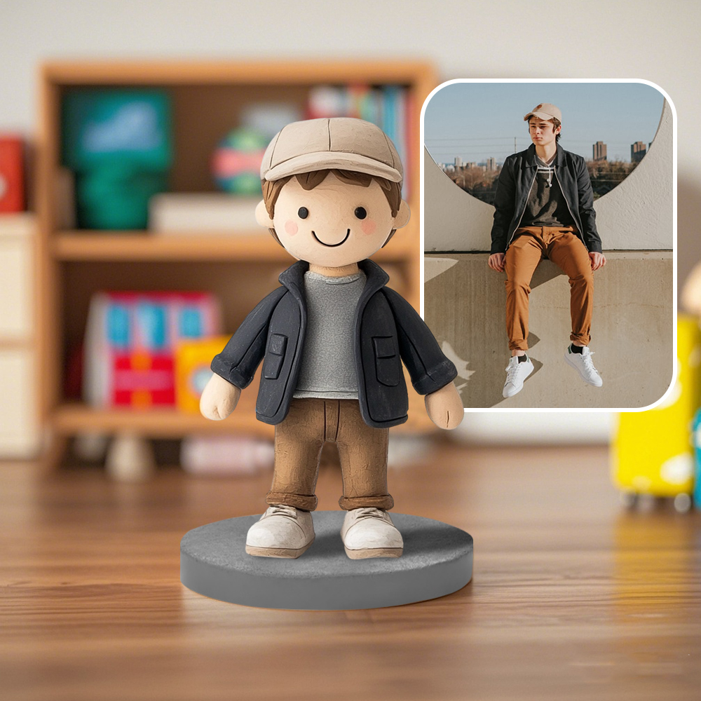 Custom Photo Cute Doll Style Bobblehead Mini Me Gift Personalized Bobblehead 8cm - soufeelmy