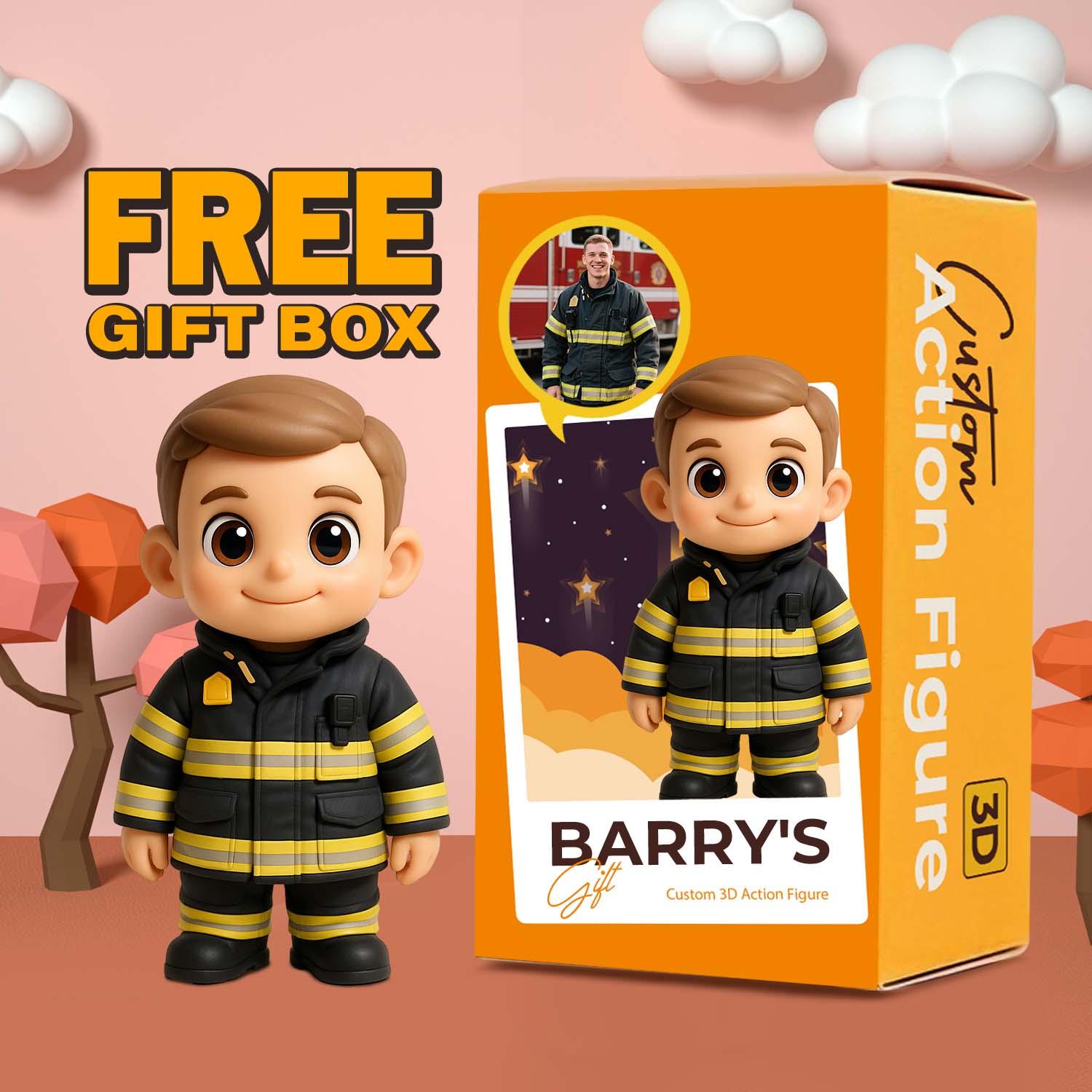 Custom 3D Action Figure From Your Photo Personalized Toy Figure Custom Action Figure Gifts For  Firefighter - soufeelmy