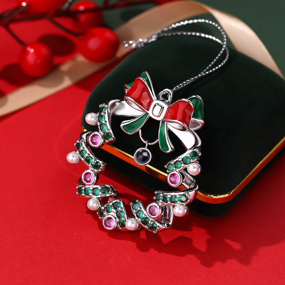 Personalized Photo Projection Ornaments Christmas Wreaths Christmas Gifts - soufeelmy