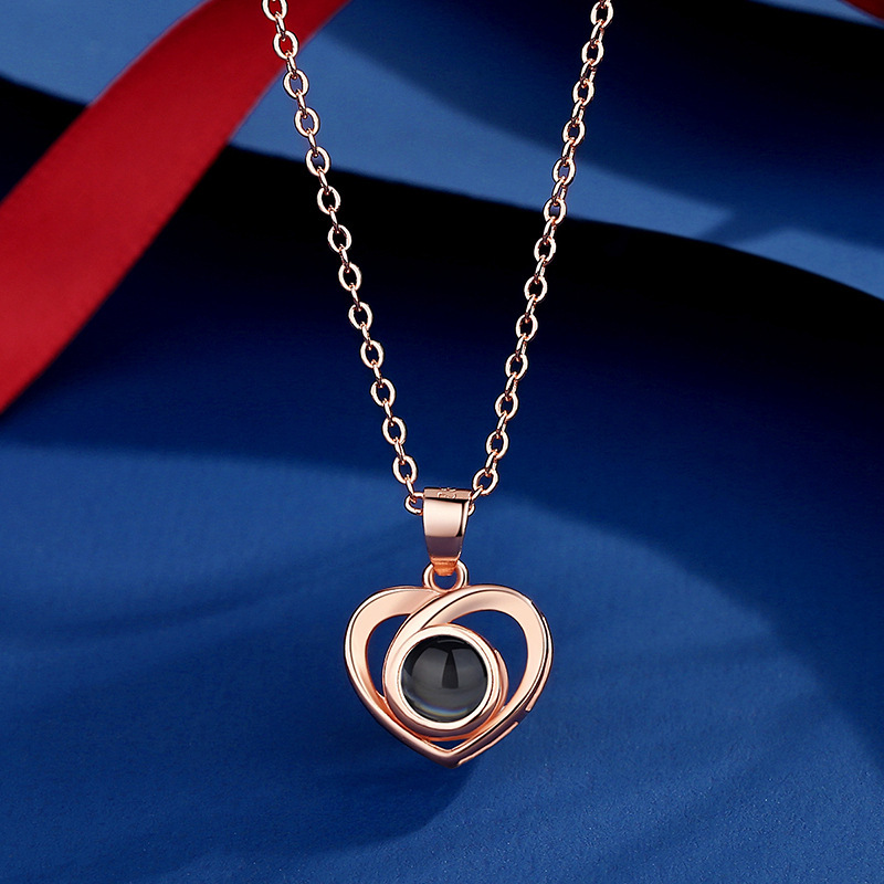Custom Photo Necklace Projection Creative Heart Shape Gifts Anniversary Gifts for Her - soufeelmy