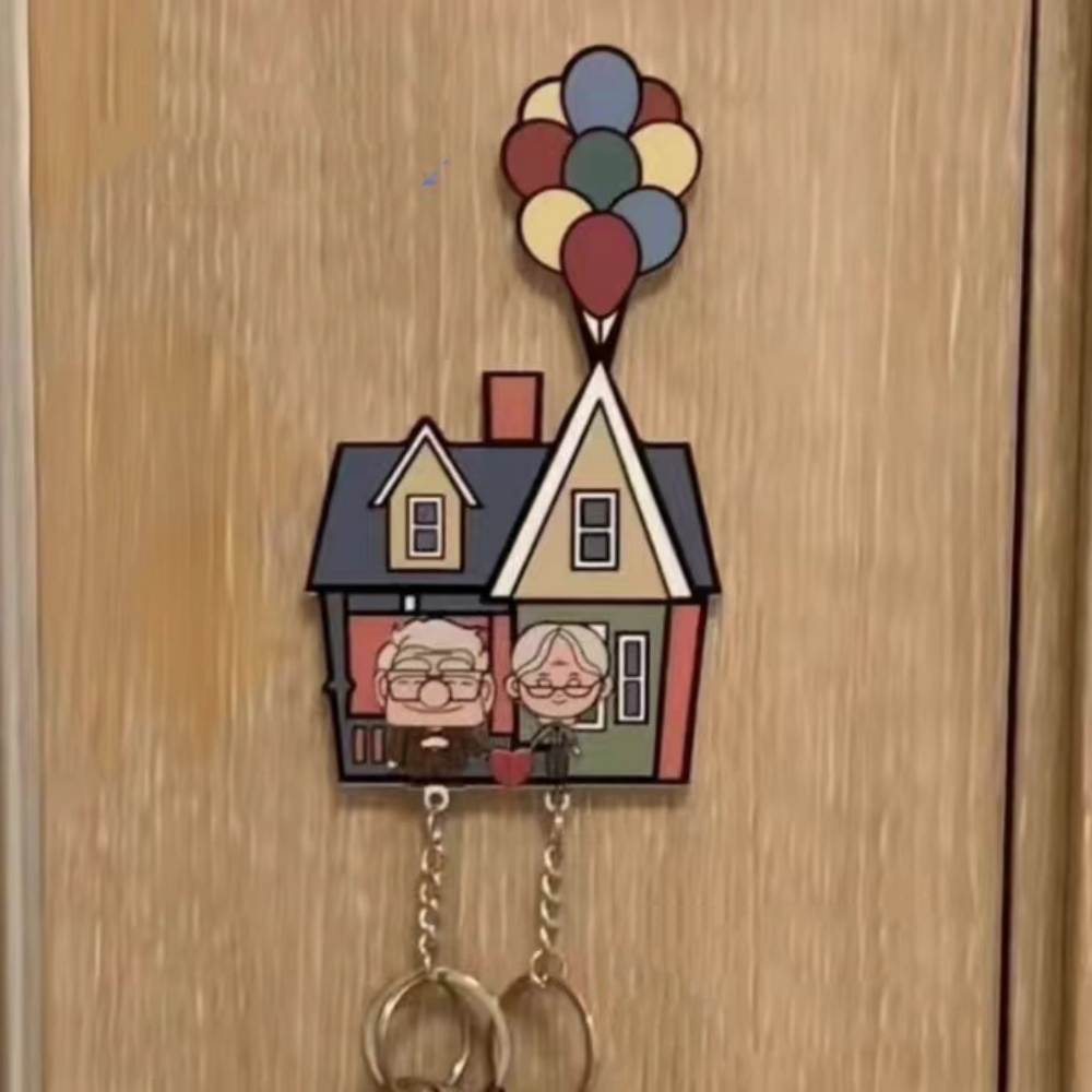 Key Holder Key Rack Movie Inspired Movie Related keychains Colorful Balloon House Wall Decor Cute Couple Keys Home Gift - soufeelmy