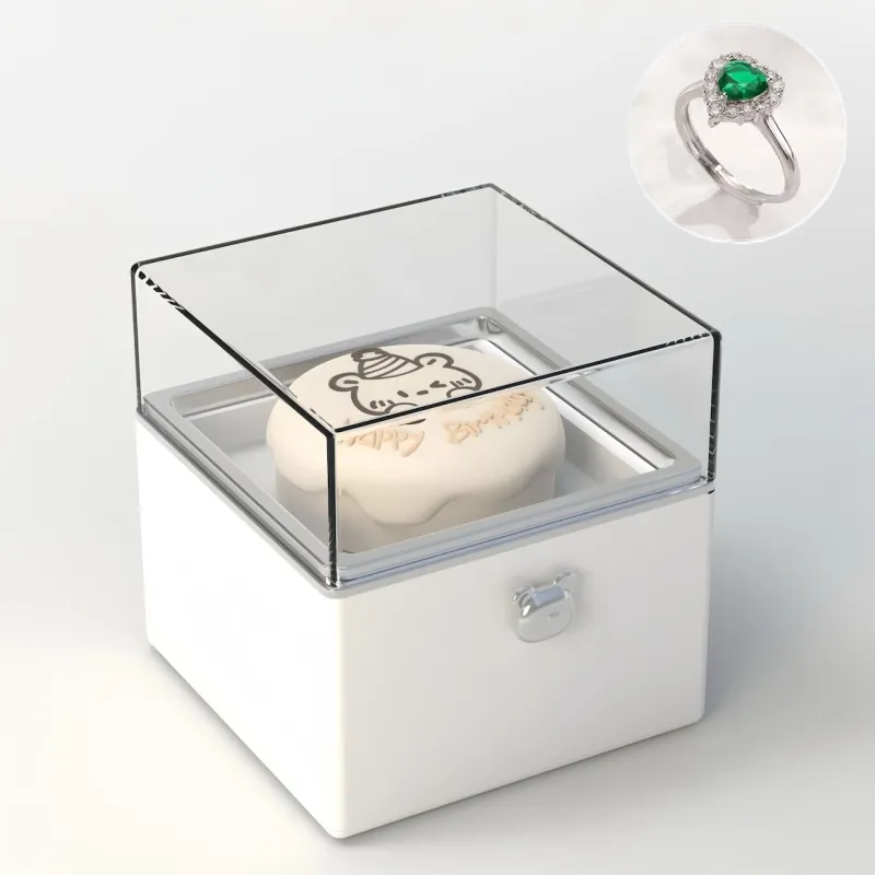 Magical Bear Cake Ring Box Surprise Gift Birthday Gift With Open Adjustable Promise Ring Gift For Lover For Her - soufeelmy
