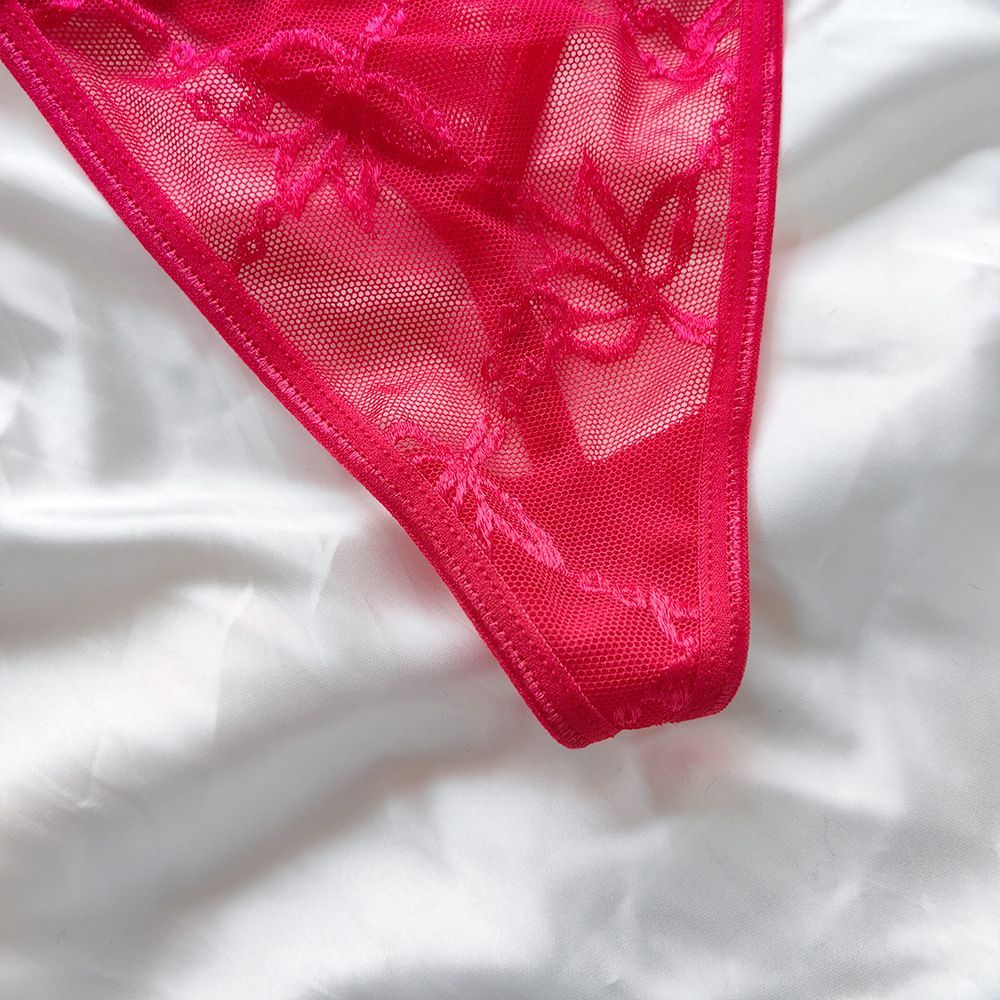 Custom Lace Underwear Set Lingerie And Thongs With Crystal Letter Name Lace Transparent Underwear Gift For Her - soufeelmy