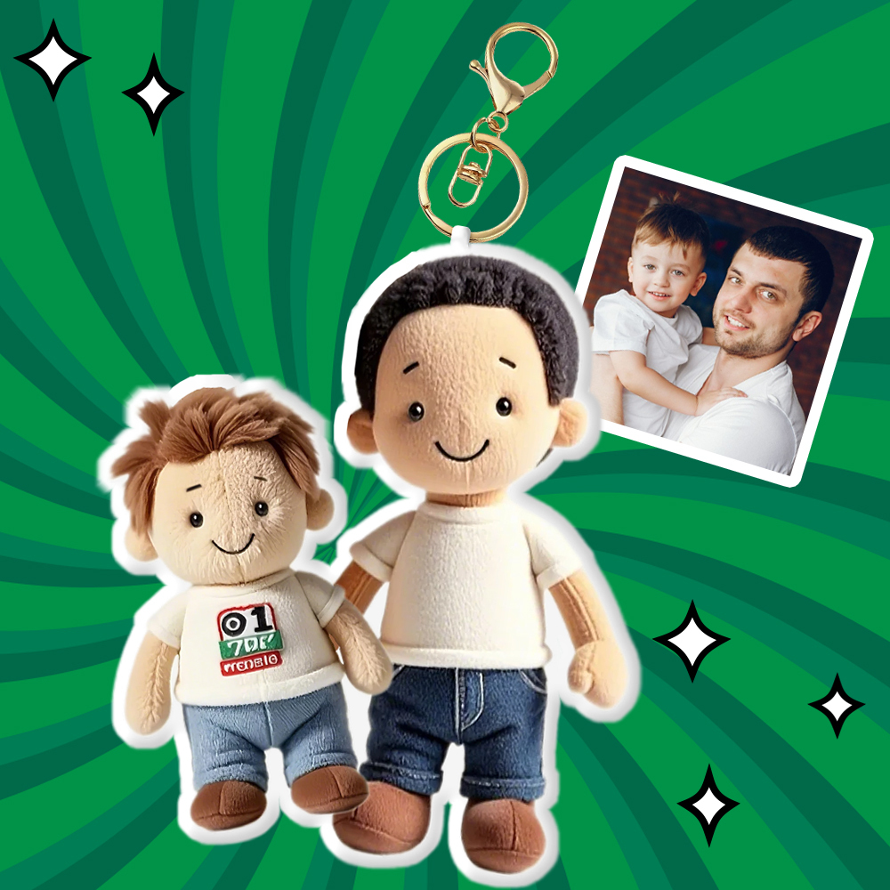 Personalized Photo Plush Doll Keychain Mini Me Plush Keychain Gifts for Kids - soufeelmy