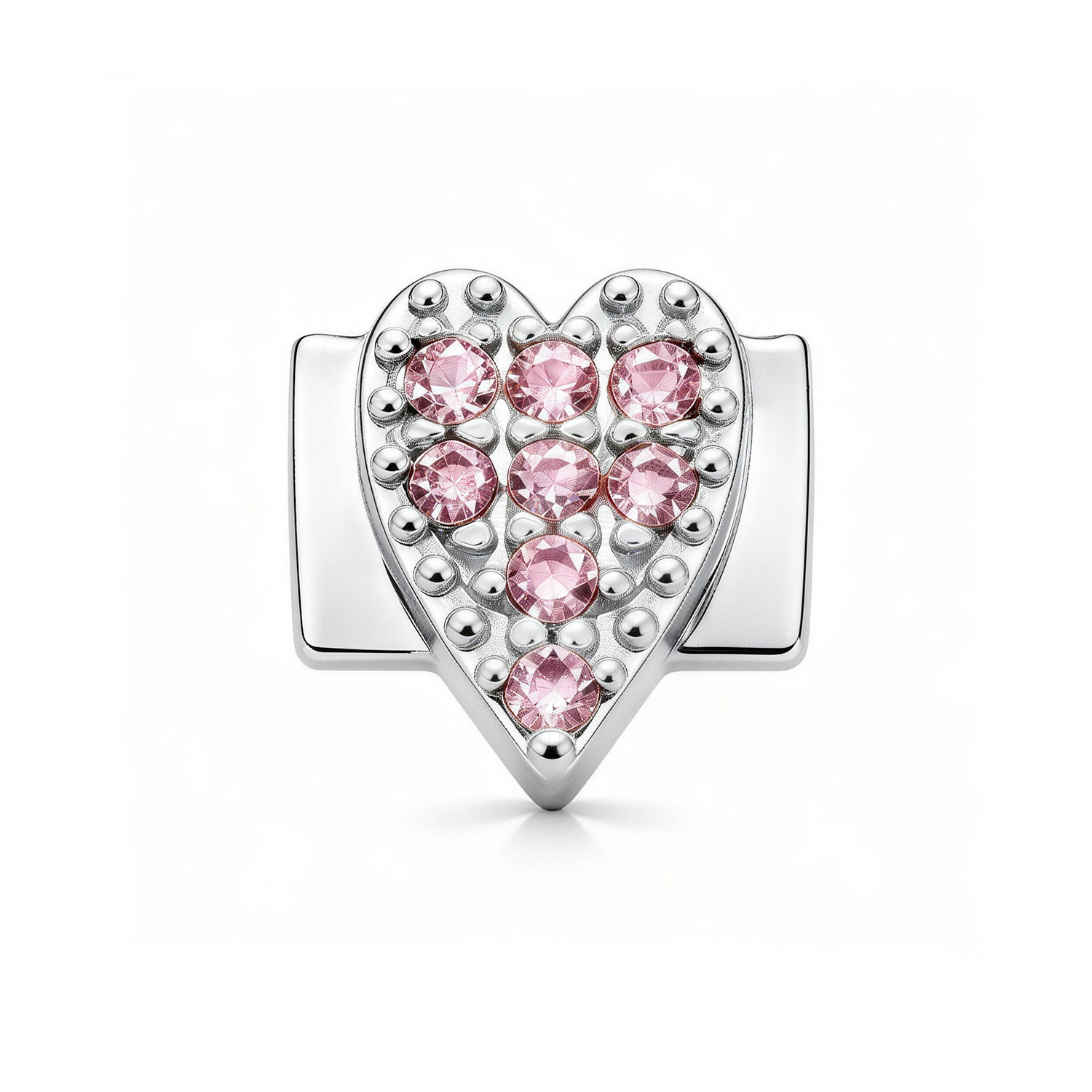 Diamond Heart Charm - Silver - soufeelmy