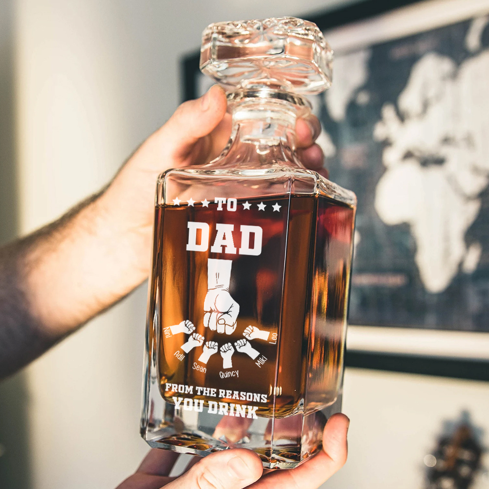 Whiskey Bottle Gift for Dad - For the Reasons You Drink - Personalized Whiskey Bottle - soufeelmy