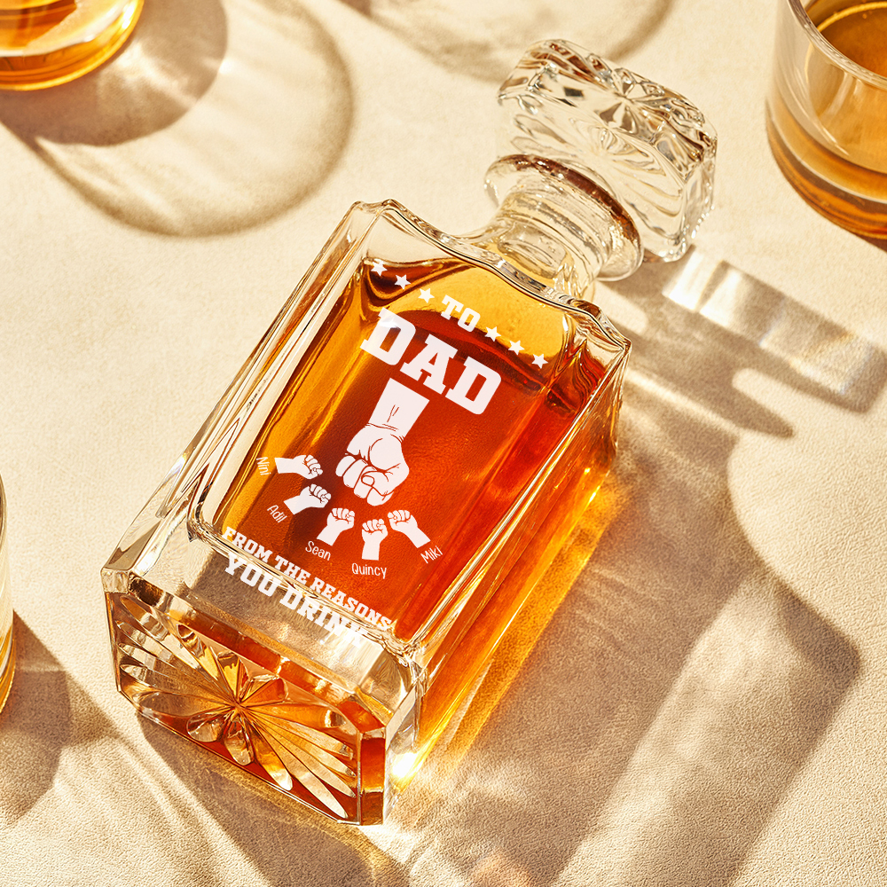 Whiskey Bottle Gift for Dad - For the Reasons You Drink - Personalized Whiskey Bottle - soufeelmy