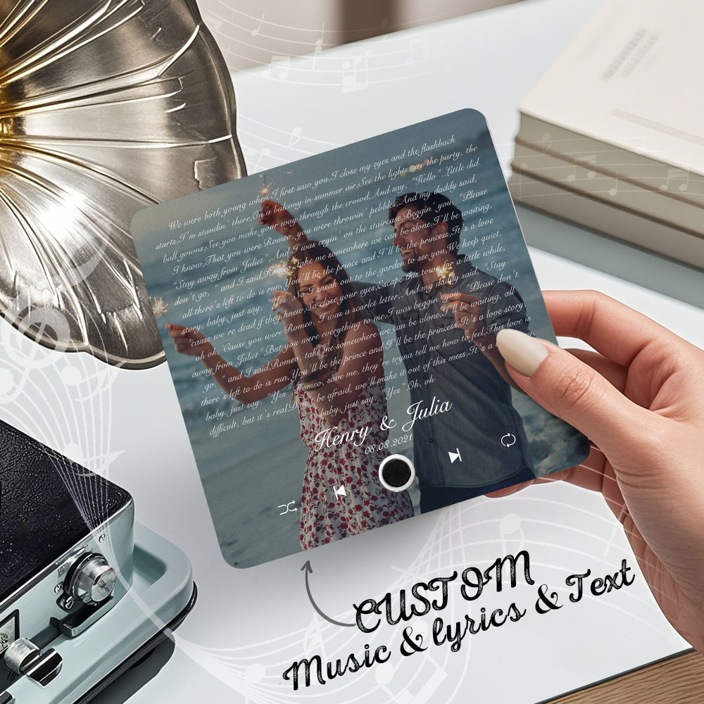 Custom Music Fridge Magnet Lyrics Photo Music Wall Photo Refrigerator Sticker Music Movement That Can Be Played Without Cell Phone - soufeelmy