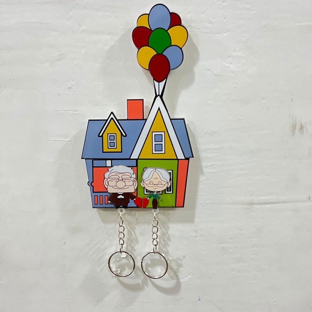 Key Holder Key Rack Movie Inspired Movie Related keychains Colorful Balloon House Wall Decor Cute Couple Keys Home Gift - soufeelmy
