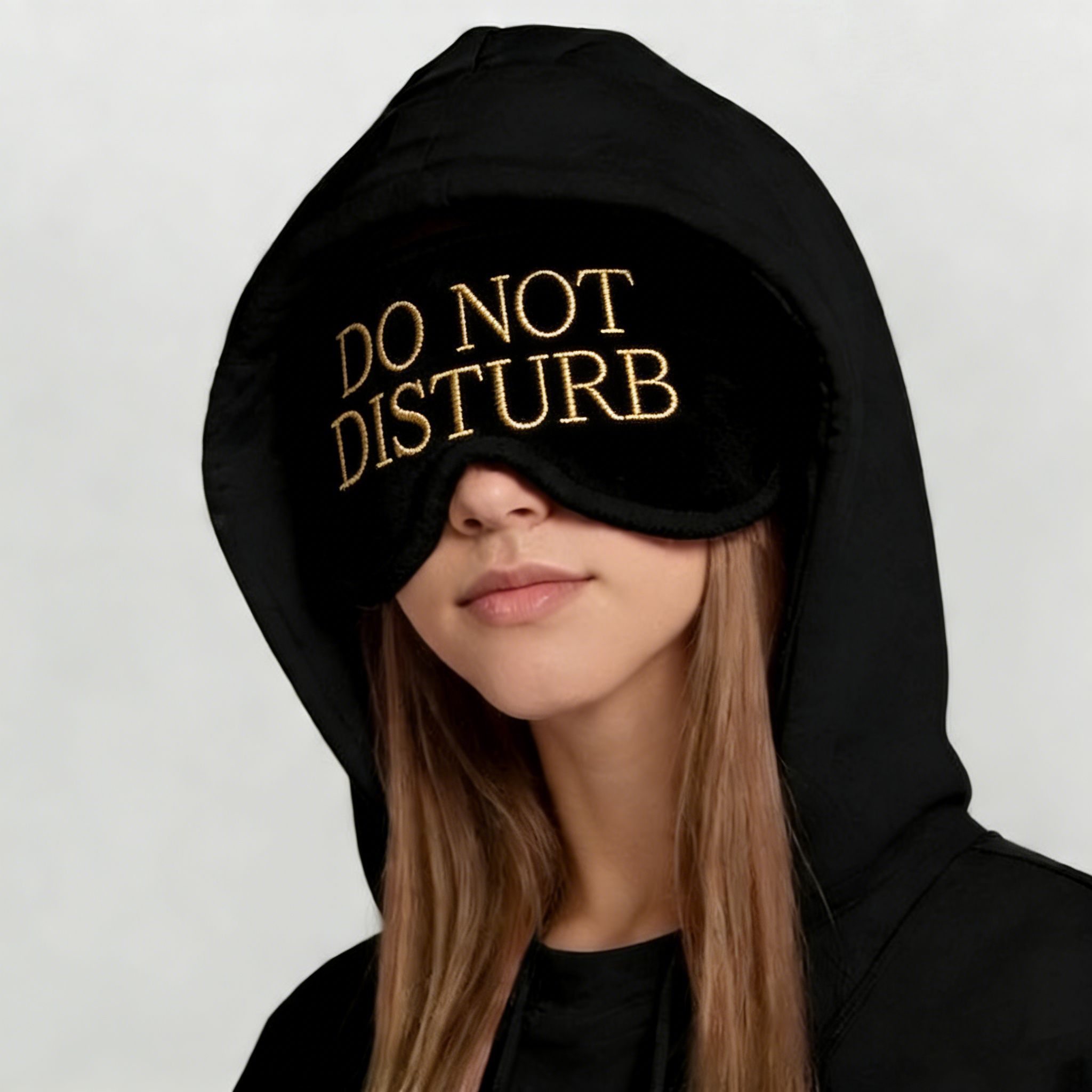 Multicolor Unisex Pullover Hoodie with Built-In Eye Mask,  Personalized Airmode Hoodie, Cozy Travel Sleep Mask Sweatshirt - soufeelmy