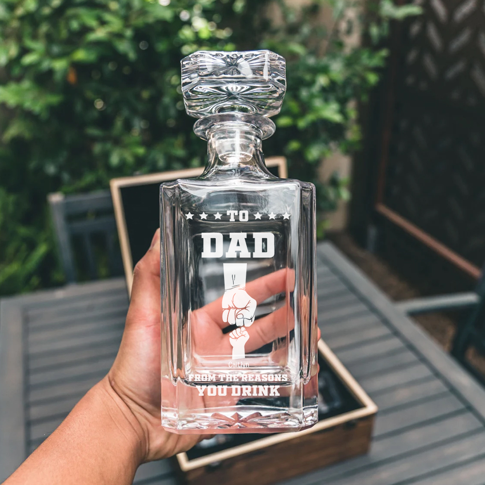 Whiskey Bottle Gift for Dad - For the Reasons You Drink - Personalized Whiskey Bottle - soufeelmy