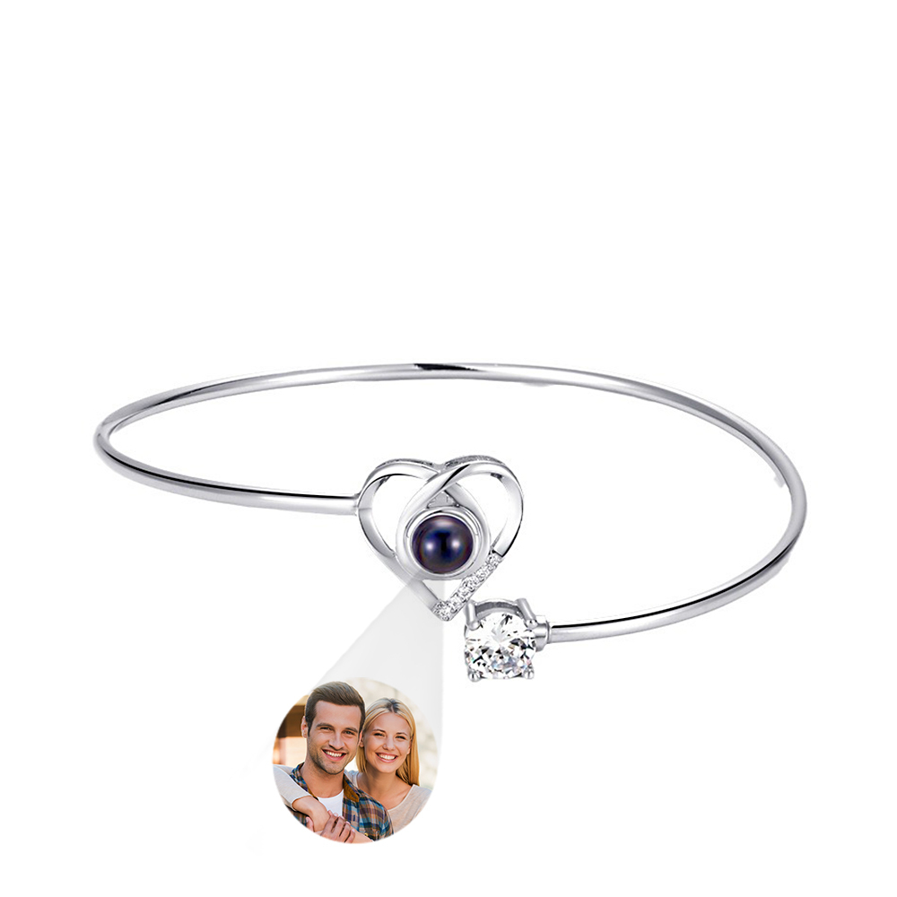 Custom Projection Bracelet Personalized Photo Bracelet Heart Jewelry Gift for Her - soufeelmy