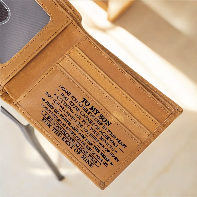 Bifold Wallet Engraved Wallet Gifts For Daughter For Son For Husband - soufeelmy