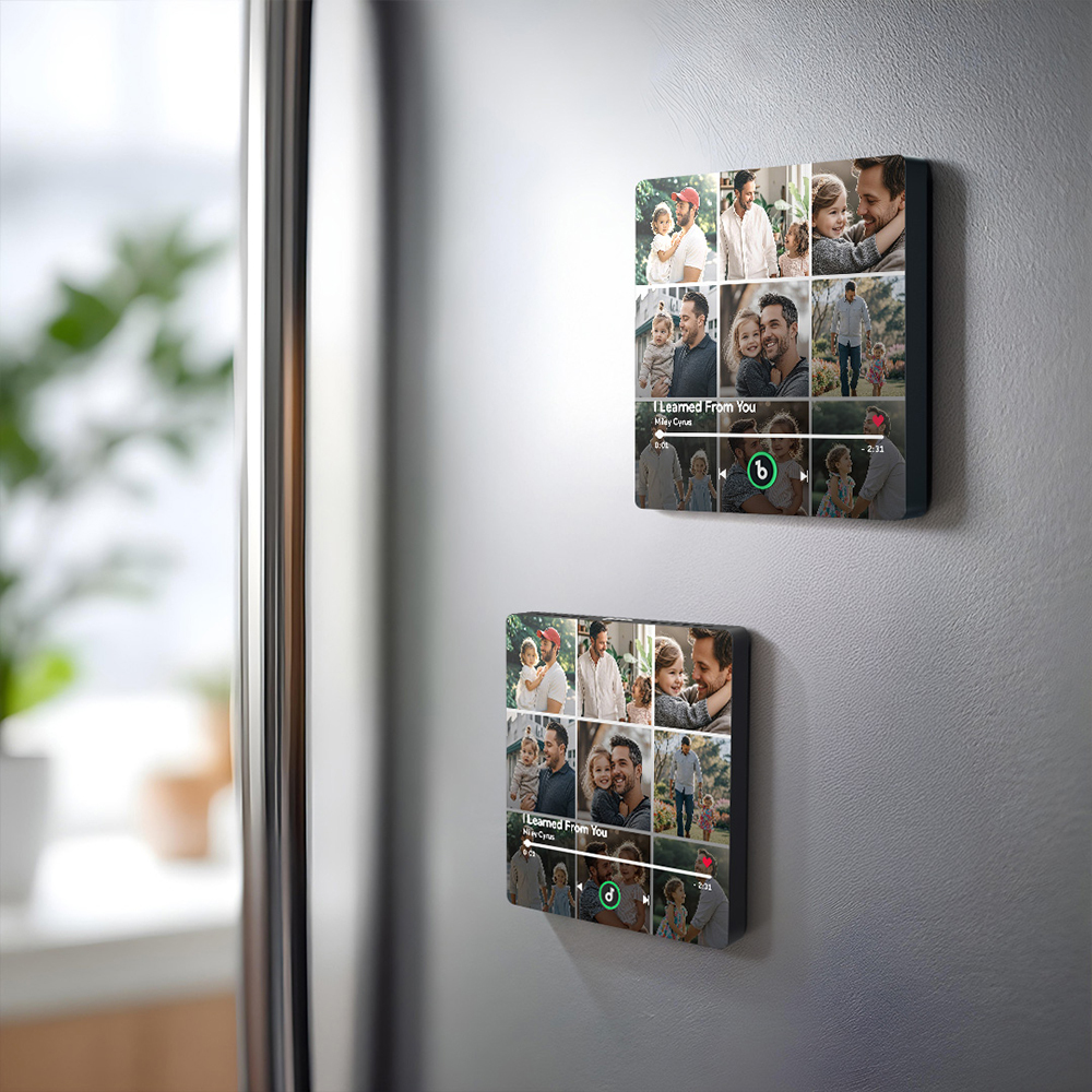 Custom Music Fridge Magnet and Photo with Colorful Frame Music Wall Photo Sticker Music Movement That Can Be Played Gift for Couple New 4.0 Upgrade Gift for Father - soufeelmy