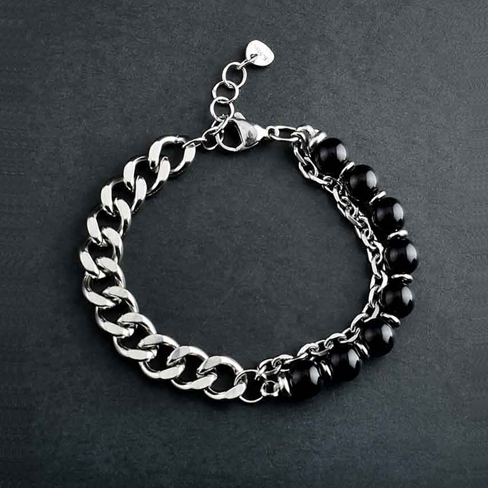 Men's Bracelet Chain Bracelet Black Frosted Bead Bracelet Gift For Boyfriend - soufeelmy