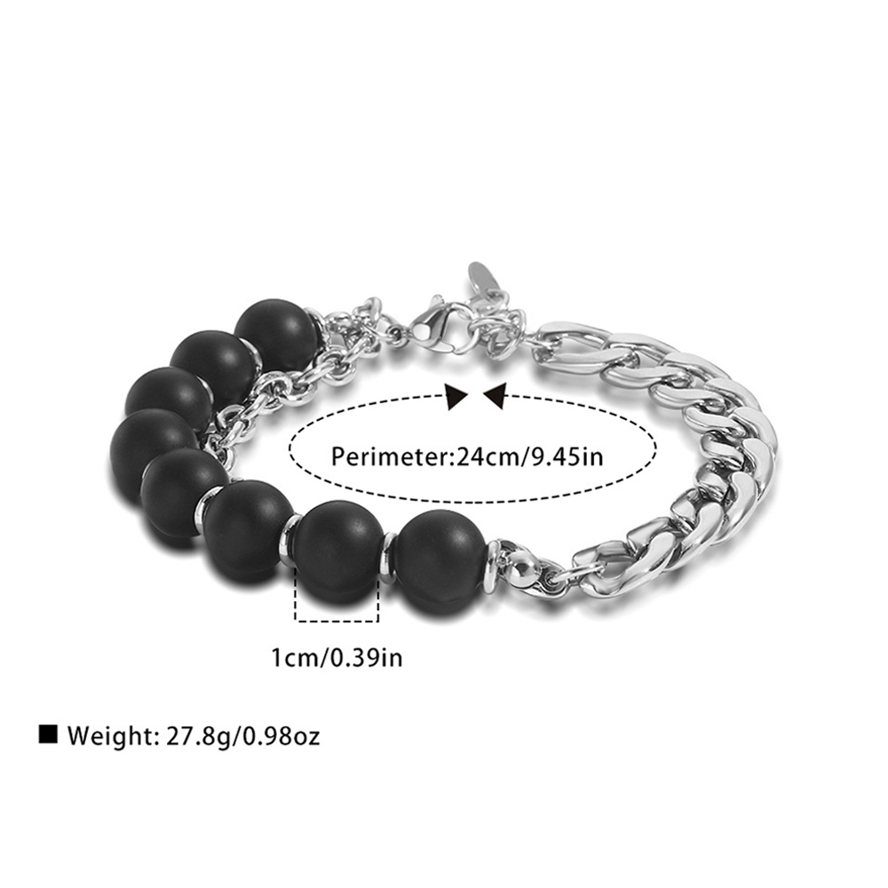 Men's Bracelet Chain Bracelet Black Frosted Bead Bracelet Gift For Boyfriend - soufeelmy