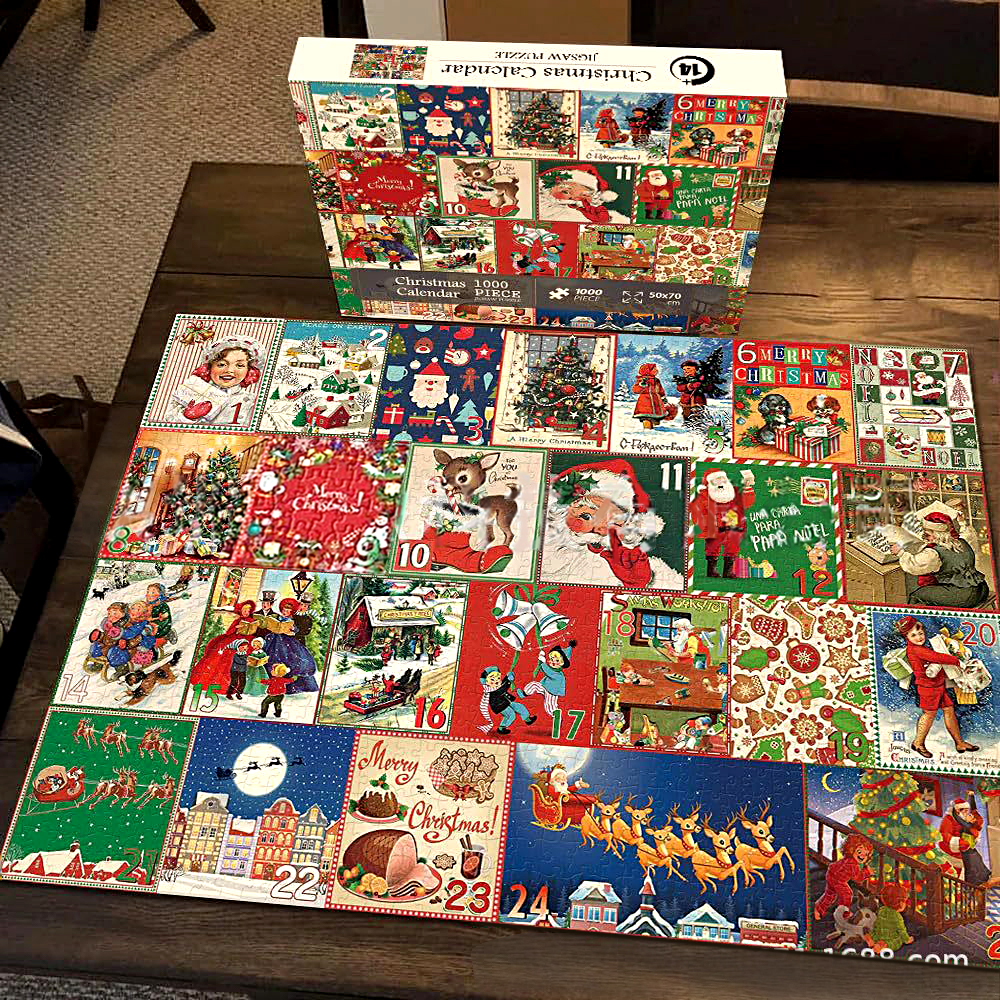 Christmas Jigsaw Puzzles Blind Box 24-day Countdown Calendar Gifts Box Advent Christmas Gifts - soufeelmy