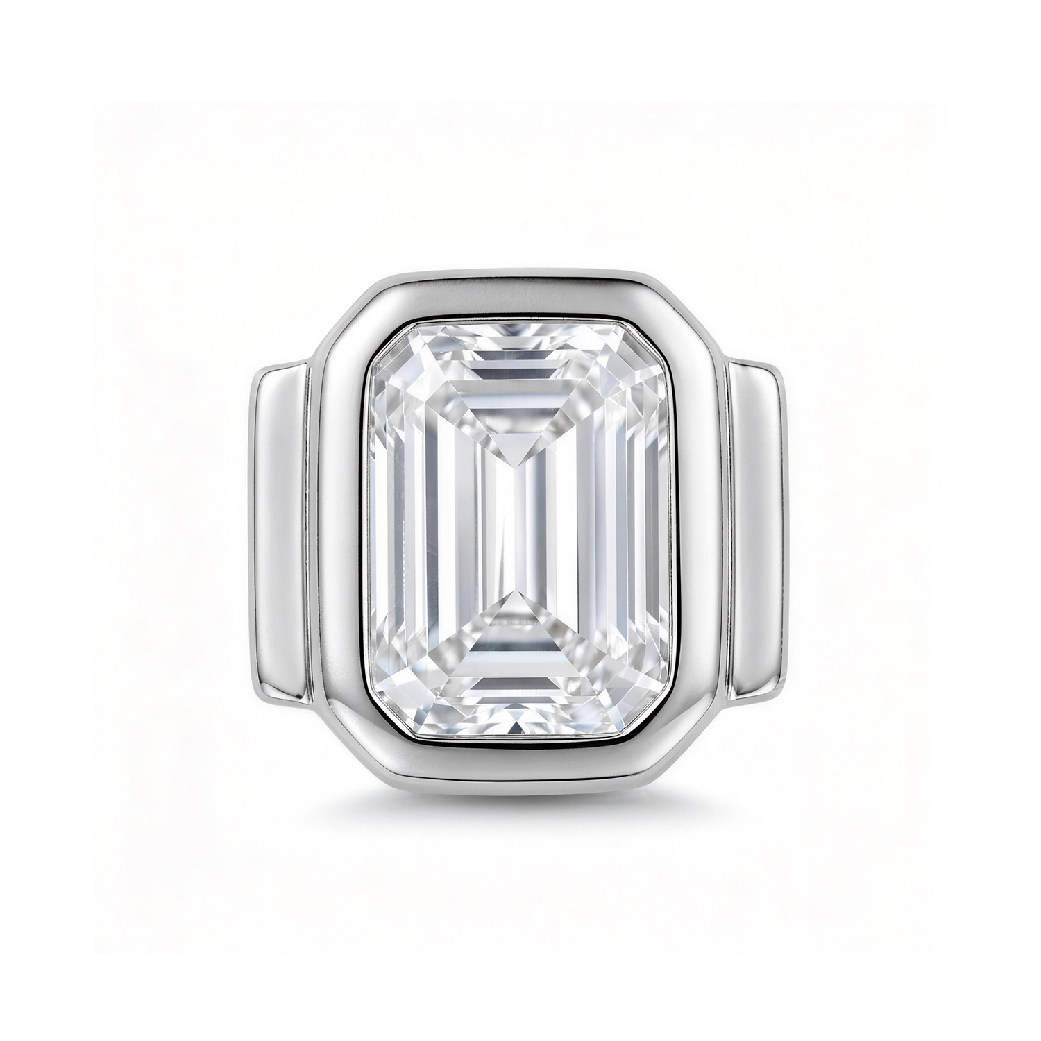 Large Rectangular Diamond Charm - Silver - soufeelmy