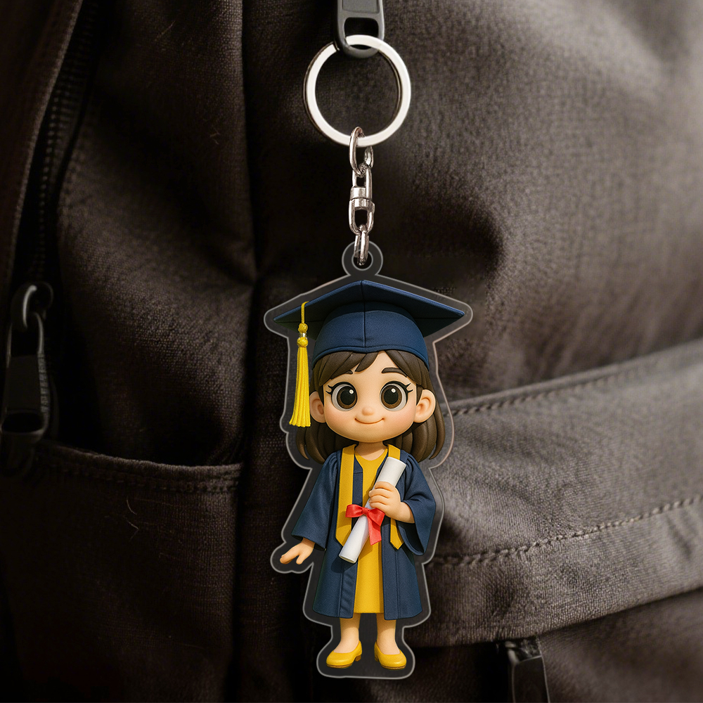 Custom Figure Keychain Personalized Acrylic Cartoon Keychain Photo Bag Charm Unique Keepsake Gift Graduation Gifts - soufeelmy