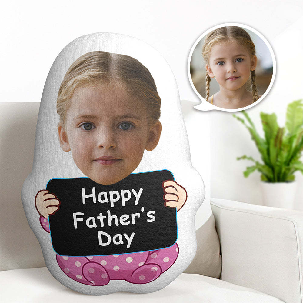 Custom Face Pillow Personalized Photo Doll MiniMe Pillow Happy Father's Day Gifts for Him - soufeelmy