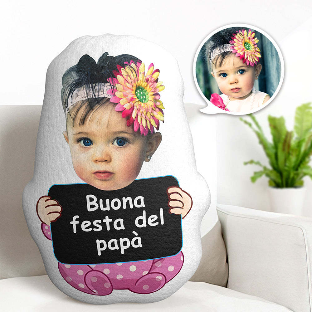 Custom Face Pillow Personalized Photo Doll MiniMe Pillow Buona Festa Del Papa Gifts for Him - soufeelmy