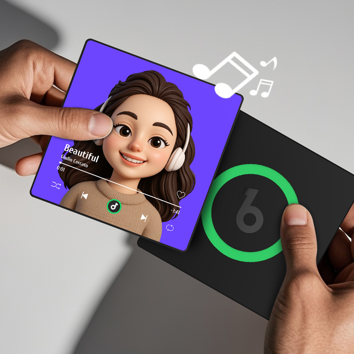 Customized music refrigerator magnet personalized 3D cartoon character style photo frame album refrigerator magnet can play music upgraded version color - soufeelmy